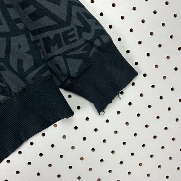 Element Black Y2K Hoodie Sweatshirt Size Small Distressed All Over AOP Full Zip - Picture 3 of 7